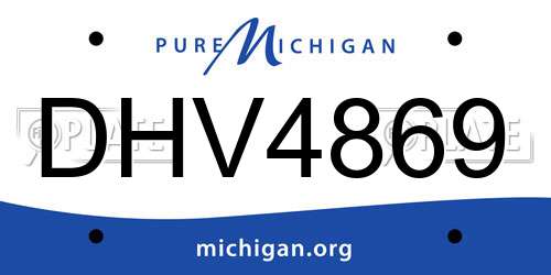 DHV4869 Michigan License Plate