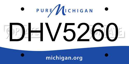 DHV5260 Michigan License Plate
