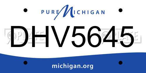 DHV5645 Michigan License Plate