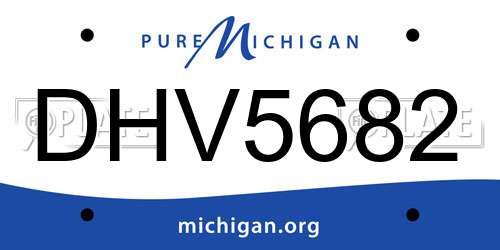 DHV5682 Michigan License Plate