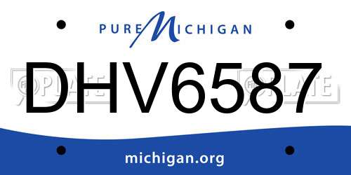 DHV6587 Michigan License Plate
