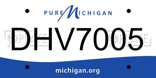 DHV7005 Michigan License Plate