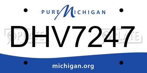 DHV7247 Michigan License Plate