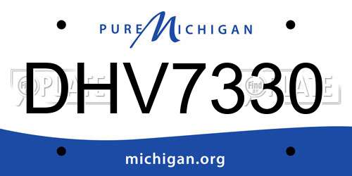 DHV7330 Michigan License Plate
