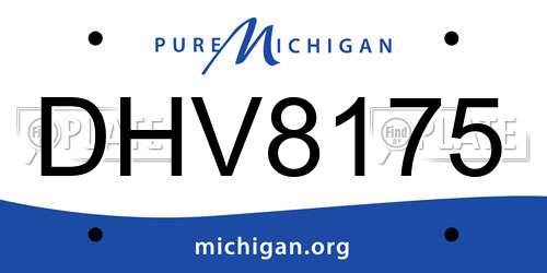 DHV8175 Michigan License Plate