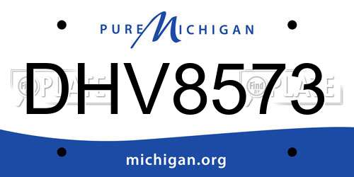 DHV8573 Michigan License Plate