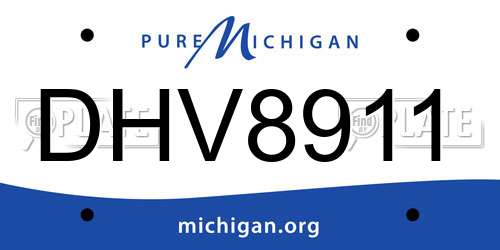 DHV8911 Michigan License Plate
