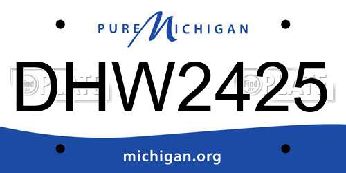 DHW2425 Michigan License Plate