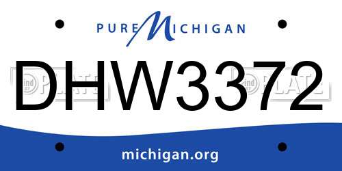 DHW3372 Michigan License Plate