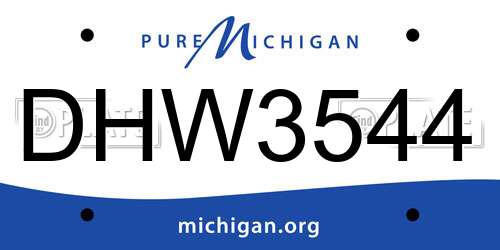 DHW3544 Michigan License Plate