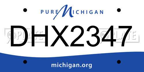 DHX2347 Michigan License Plate