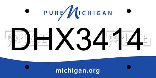 DHX3414 Michigan License Plate