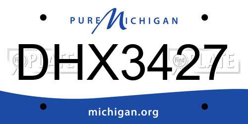 DHX3427 Michigan License Plate