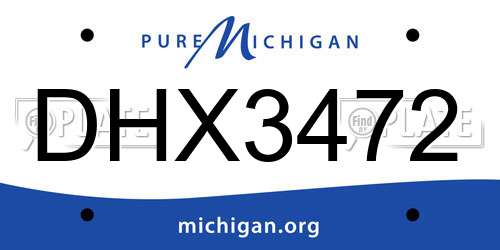 DHX3472 Michigan License Plate