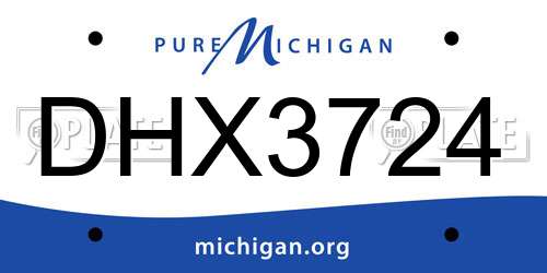 DHX3724 Michigan License Plate