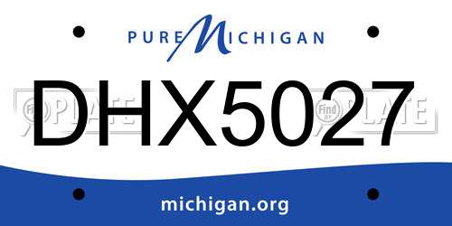 DHX5027 Michigan License Plate