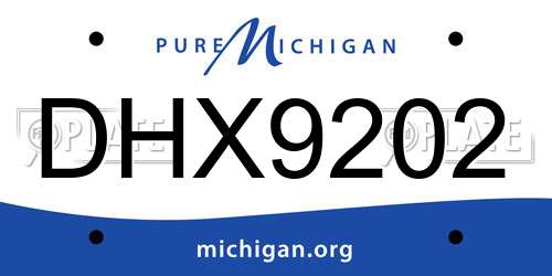 DHX9202 Michigan License Plate
