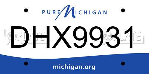 DHX9931 Michigan License Plate