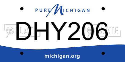 DHY206 Michigan License Plate