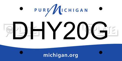 DHY20G Michigan License Plate