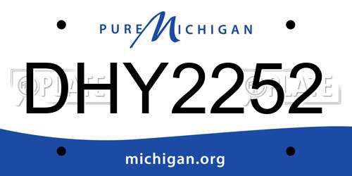 DHY2252 Michigan License Plate