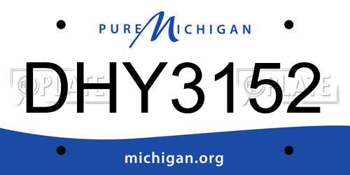 DHY3152 Michigan License Plate
