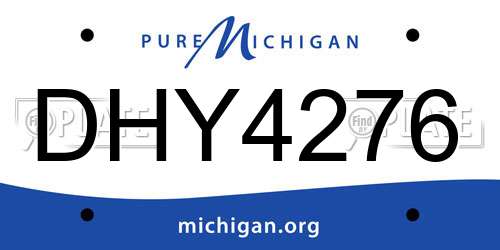 DHY4276 Michigan License Plate