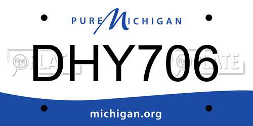 DHY706 Michigan License Plate