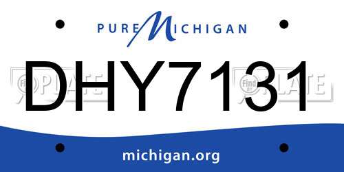 DHY7131 Michigan License Plate