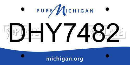 DHY7482 Michigan License Plate