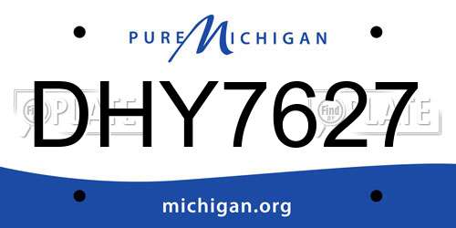 DHY7627 Michigan License Plate