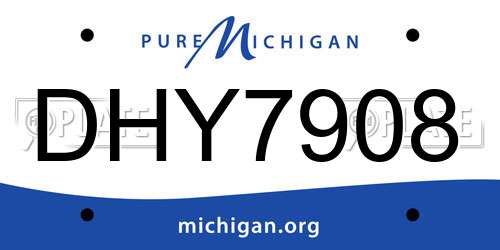 DHY7908 Michigan License Plate