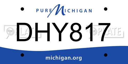 DHY817 Michigan License Plate