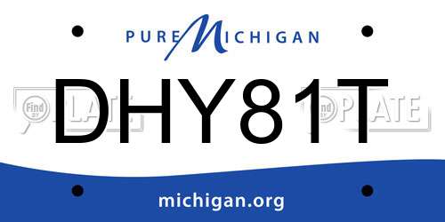 DHY81T Michigan License Plate