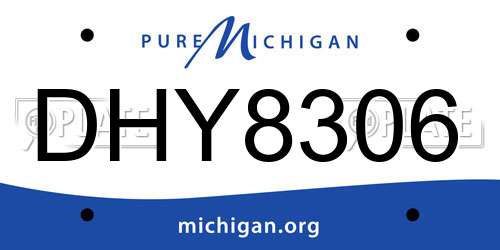 DHY8306 Michigan License Plate