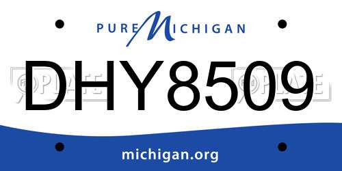 DHY8509 Michigan License Plate