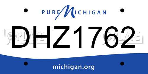 DHZ1762 Michigan License Plate