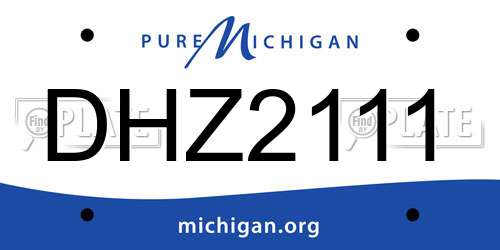 DHZ2111 Michigan License Plate