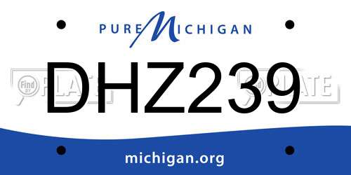 DHZ239 Michigan License Plate