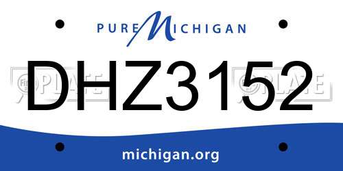 DHZ3152 Michigan License Plate