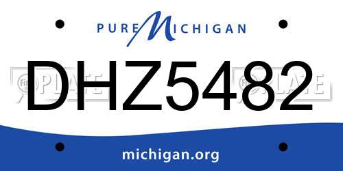 DHZ5482 Michigan License Plate