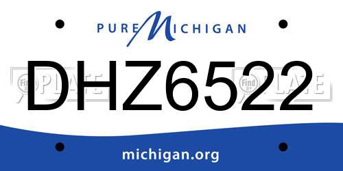 DHZ6522 Michigan License Plate