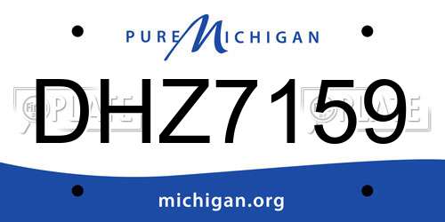 DHZ7159 Michigan License Plate