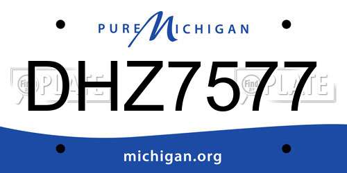 DHZ7577 Michigan License Plate
