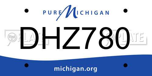 DHZ780 Michigan License Plate