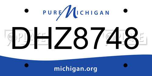 DHZ8748 Michigan License Plate