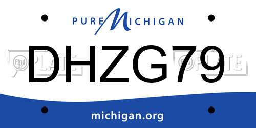 DHZG79 Michigan License Plate