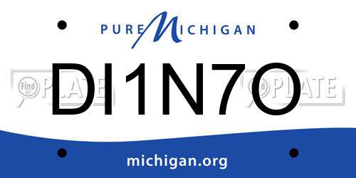 DI1N7O Michigan License Plate