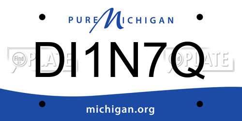 DI1N7Q Michigan License Plate