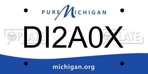 DI2A0X Michigan License Plate